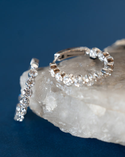 3.17 Diamond Inside-Out Hoop Earrings 18k White Gold