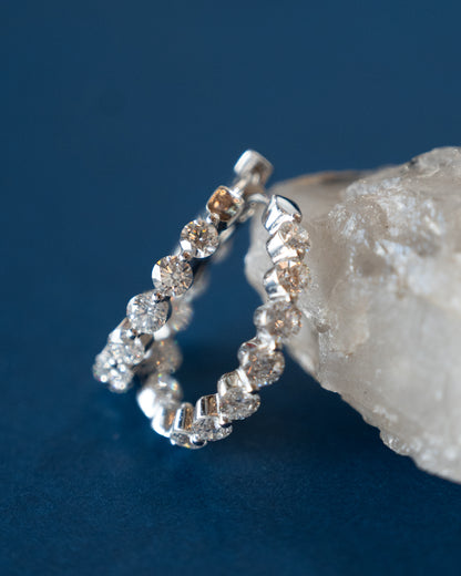 3.17 Diamond Inside-Out Hoop Earrings 18k White Gold