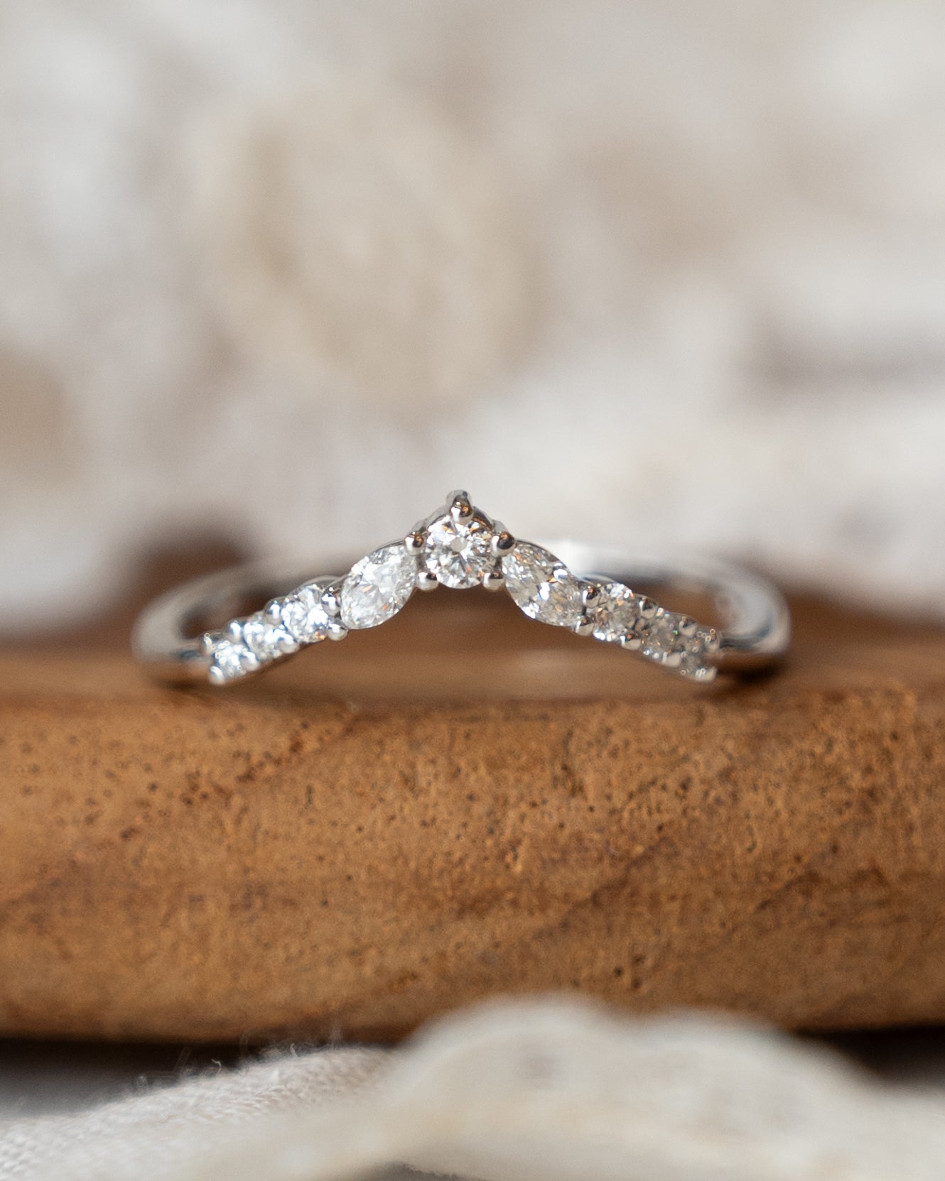 .42 Diamond Contour Wedding Band 14k White Gold