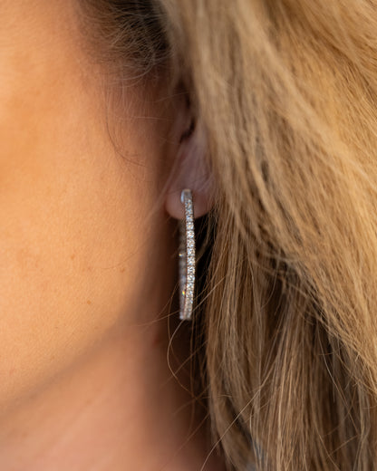 1.86 Inside-Out Diamond Hoop Earrings 14k