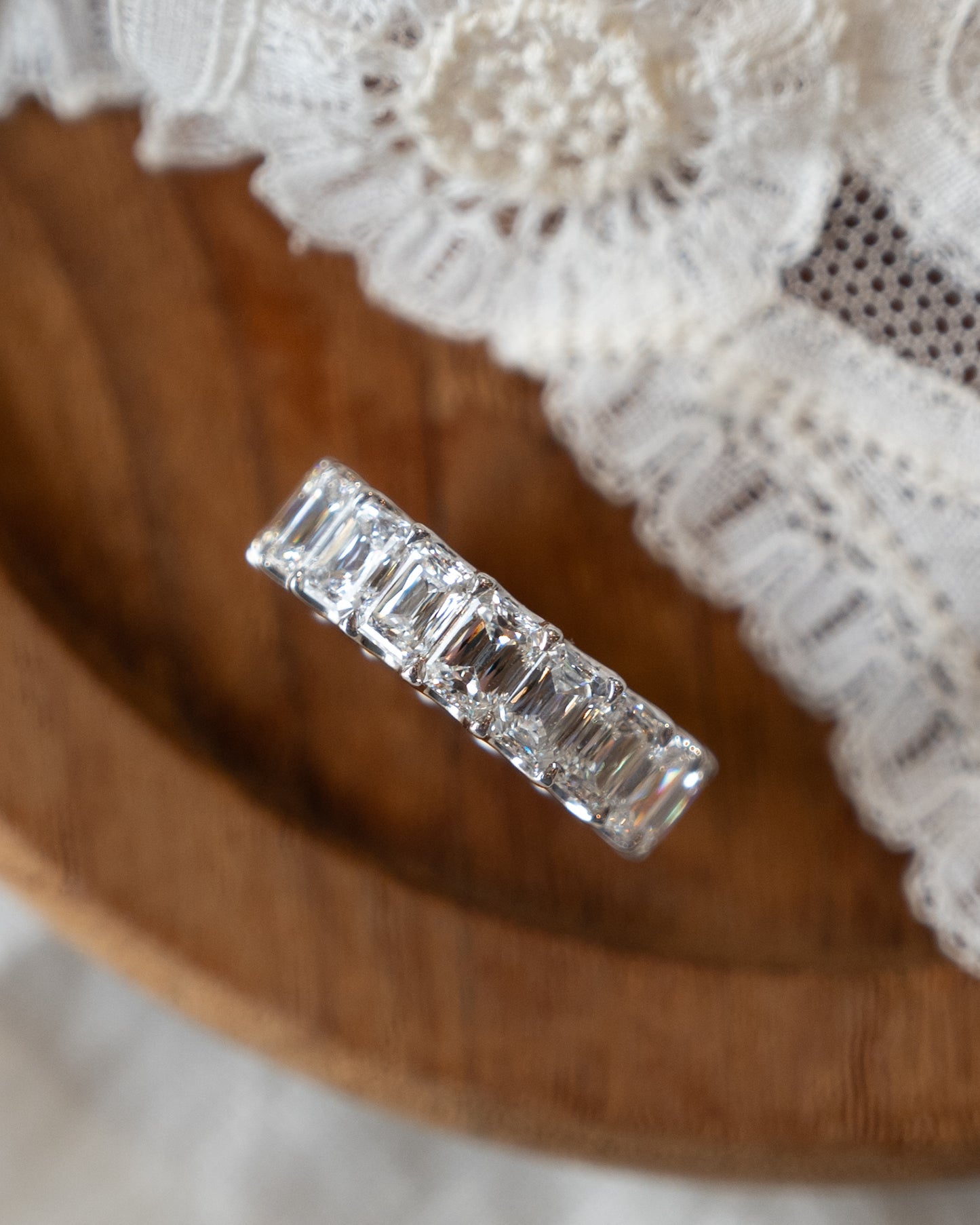 7.59 Ashoka Diamond Eternity Ring 18k White Gold