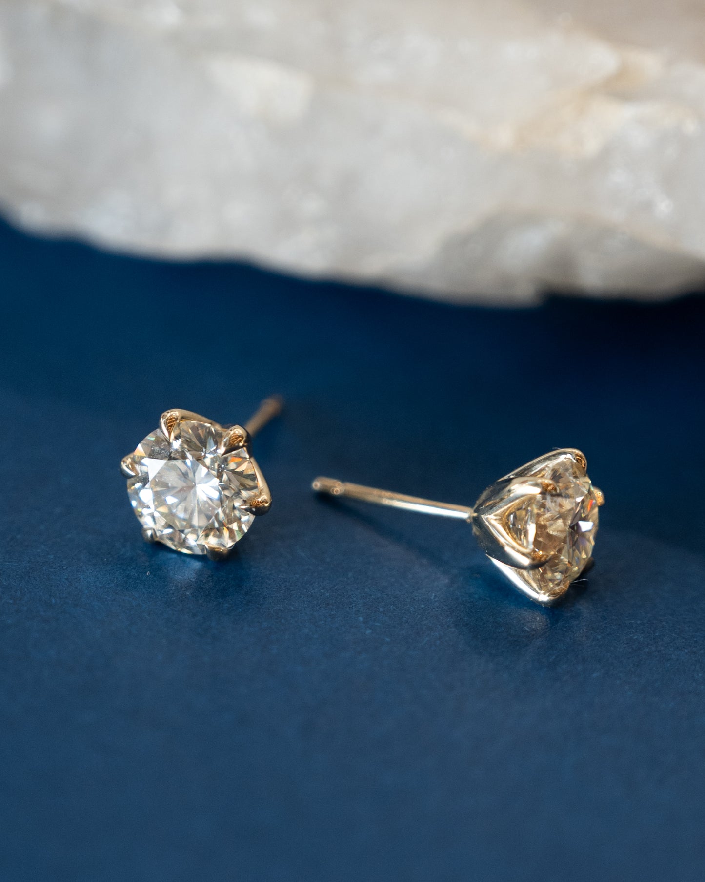 3.40 GIA Transitional Cut Diamond Stud Earrings 14k