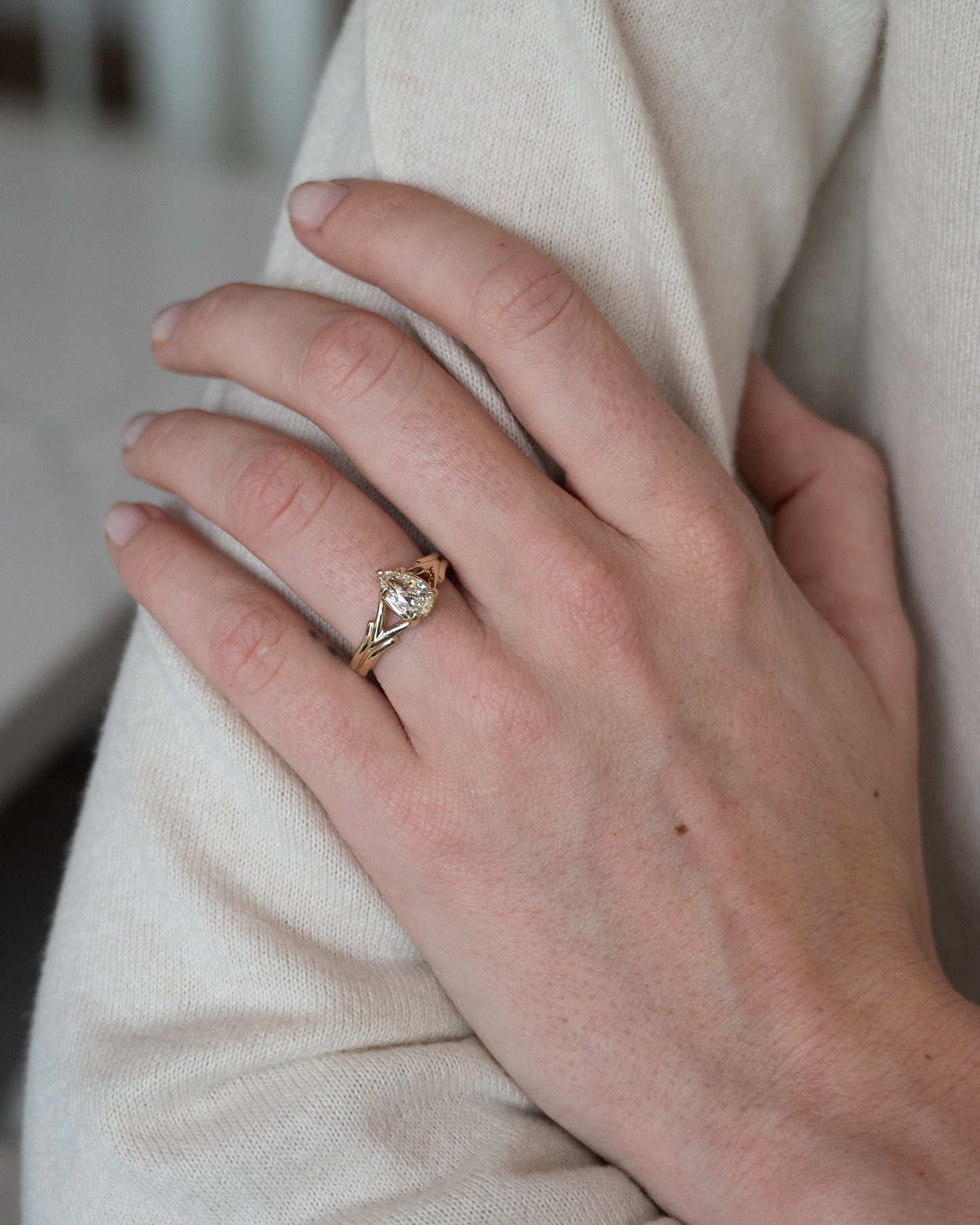 1.01 Pear Diamond Engagement Ring 14k Yellow Gold