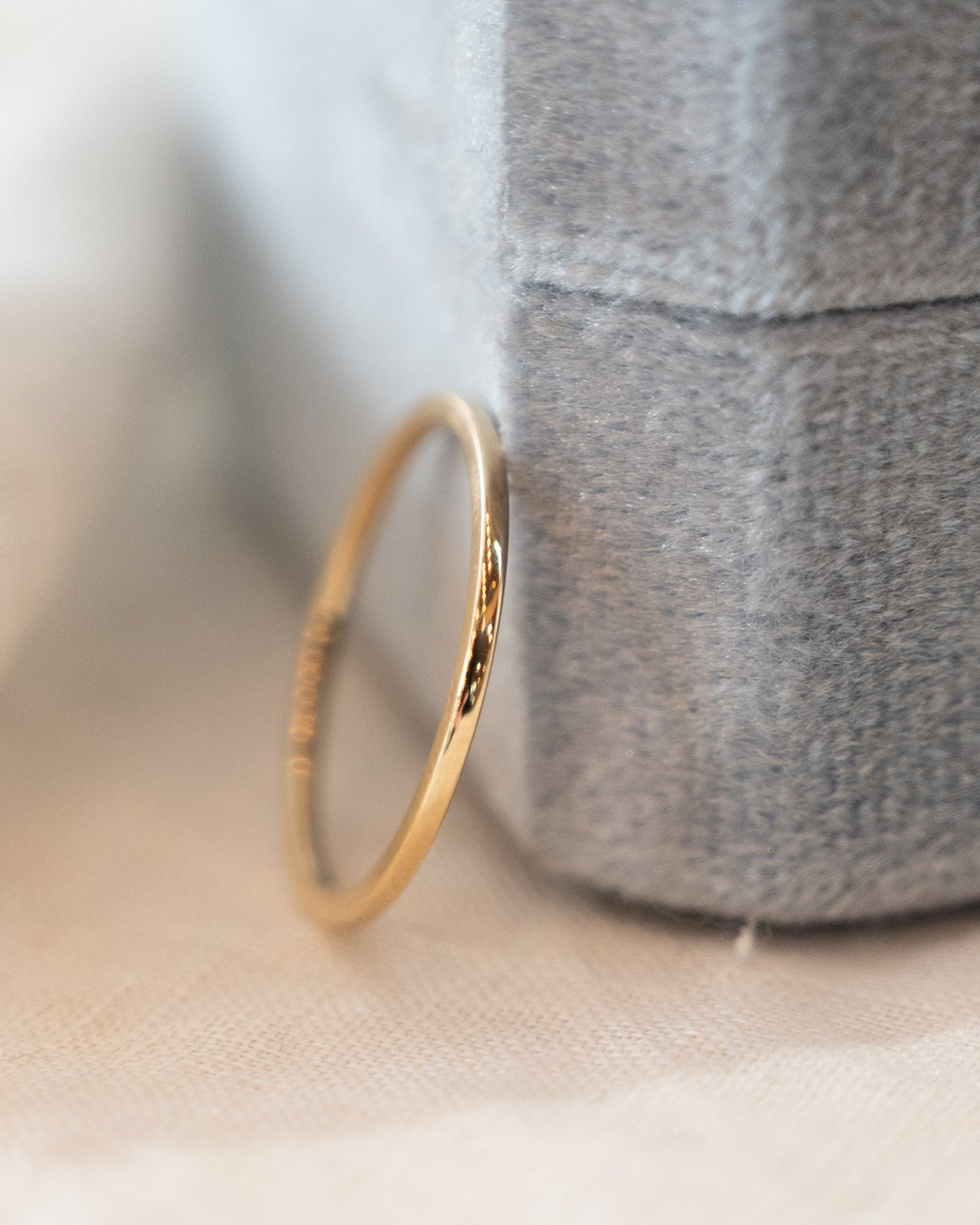 1mm Thin Flat Edge Wedding Band in 14k Yellow Gold