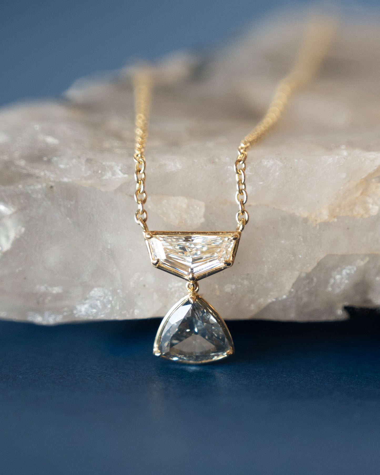 1.02 GIA Trillion Cut Fancy Dark Grey Diamond Pendant 18k