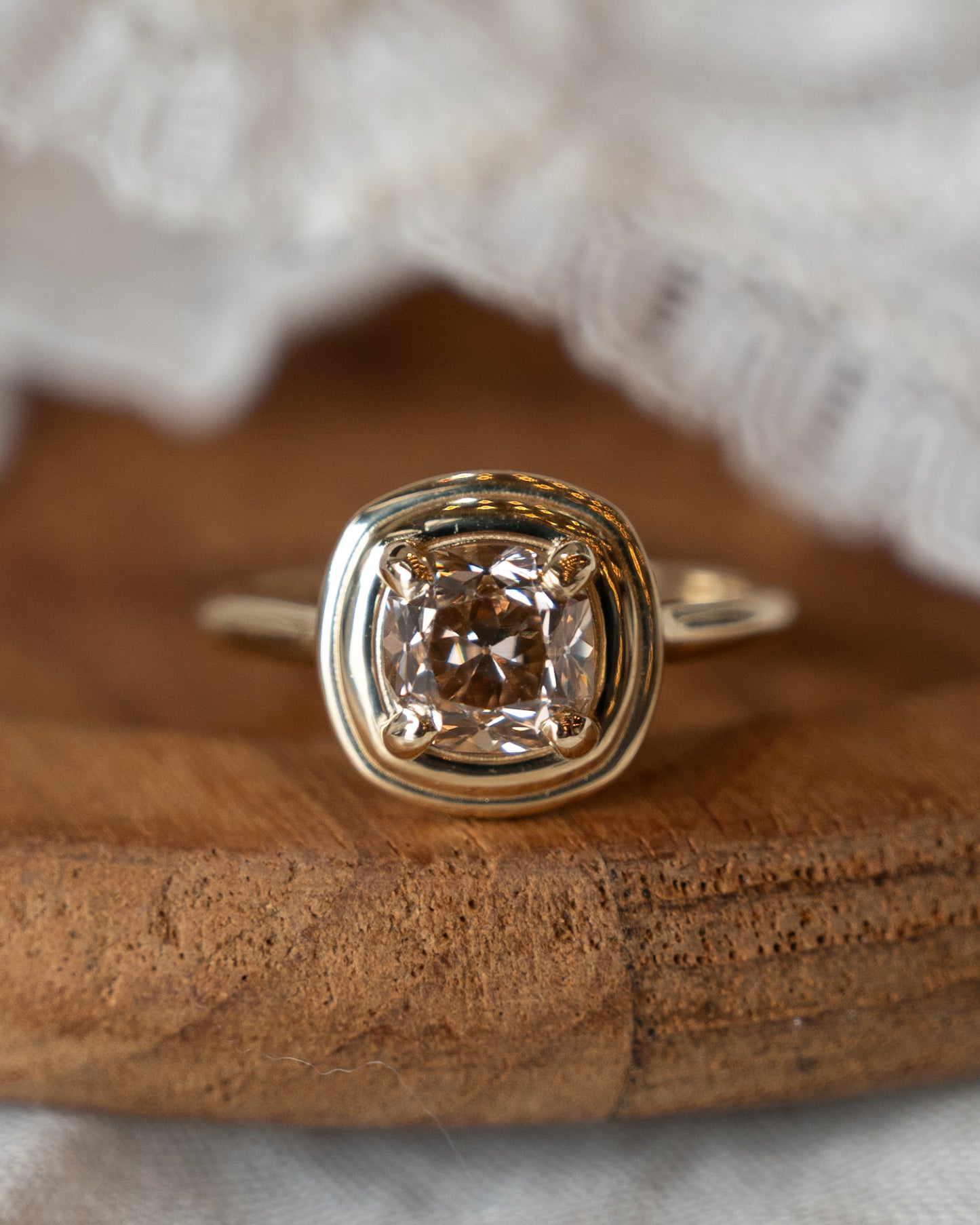 1.72 Old Mine Cushion Diamond Engagement Ring 14k