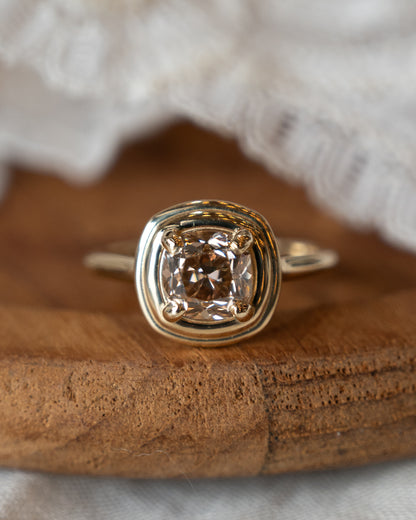 1.72 Old Mine Cushion Diamond Engagement Ring 14k