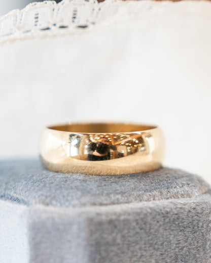 7.75mm Mens Half Round Wedding Band 14k Yellow Gold