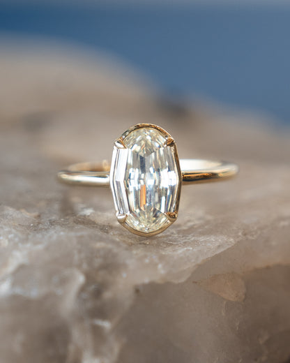 1.80 GIA Oval Step Cut Diamond Engagement Ring 14k