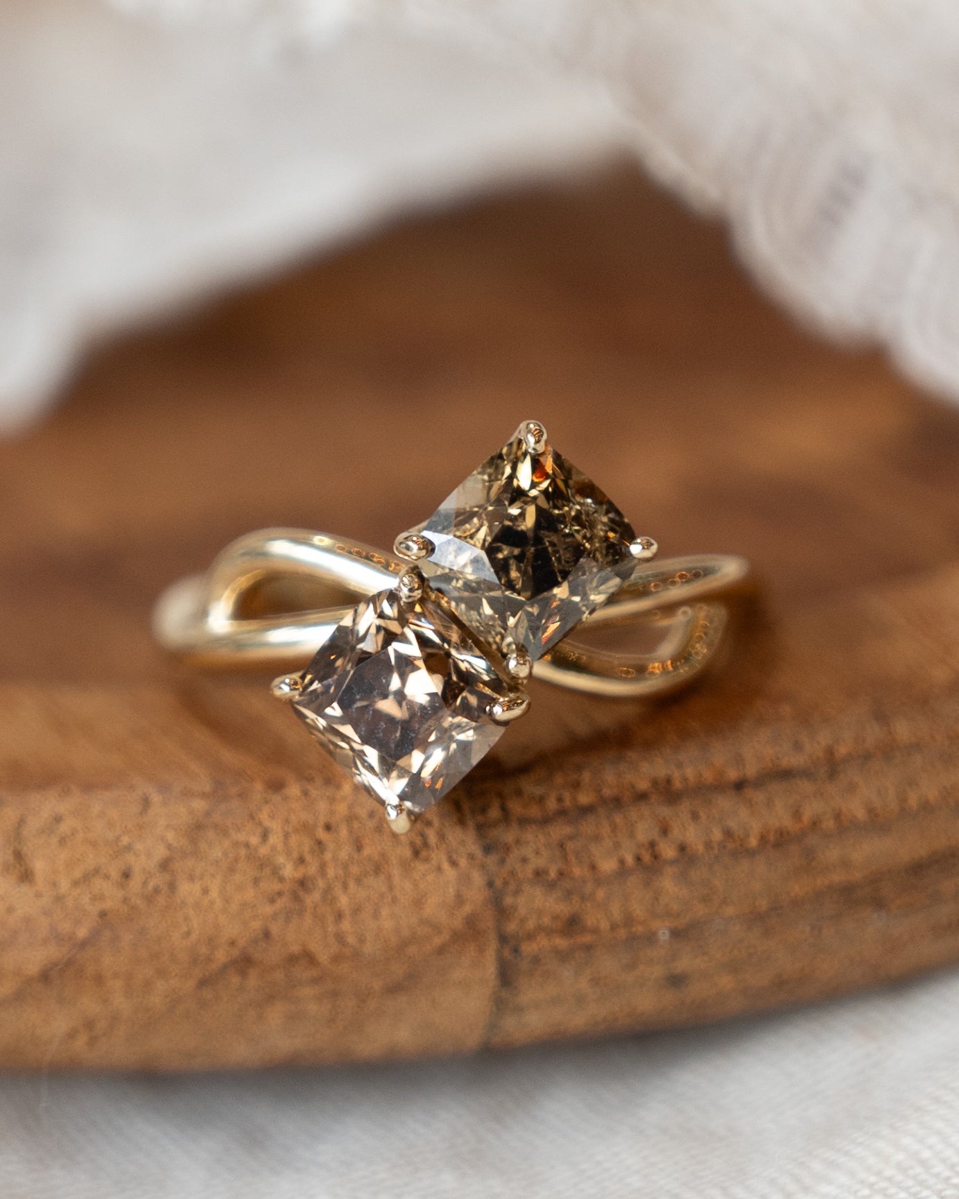 2.60 Toi Et Moi Diamond Engagement Ring 14k Yellow Gold