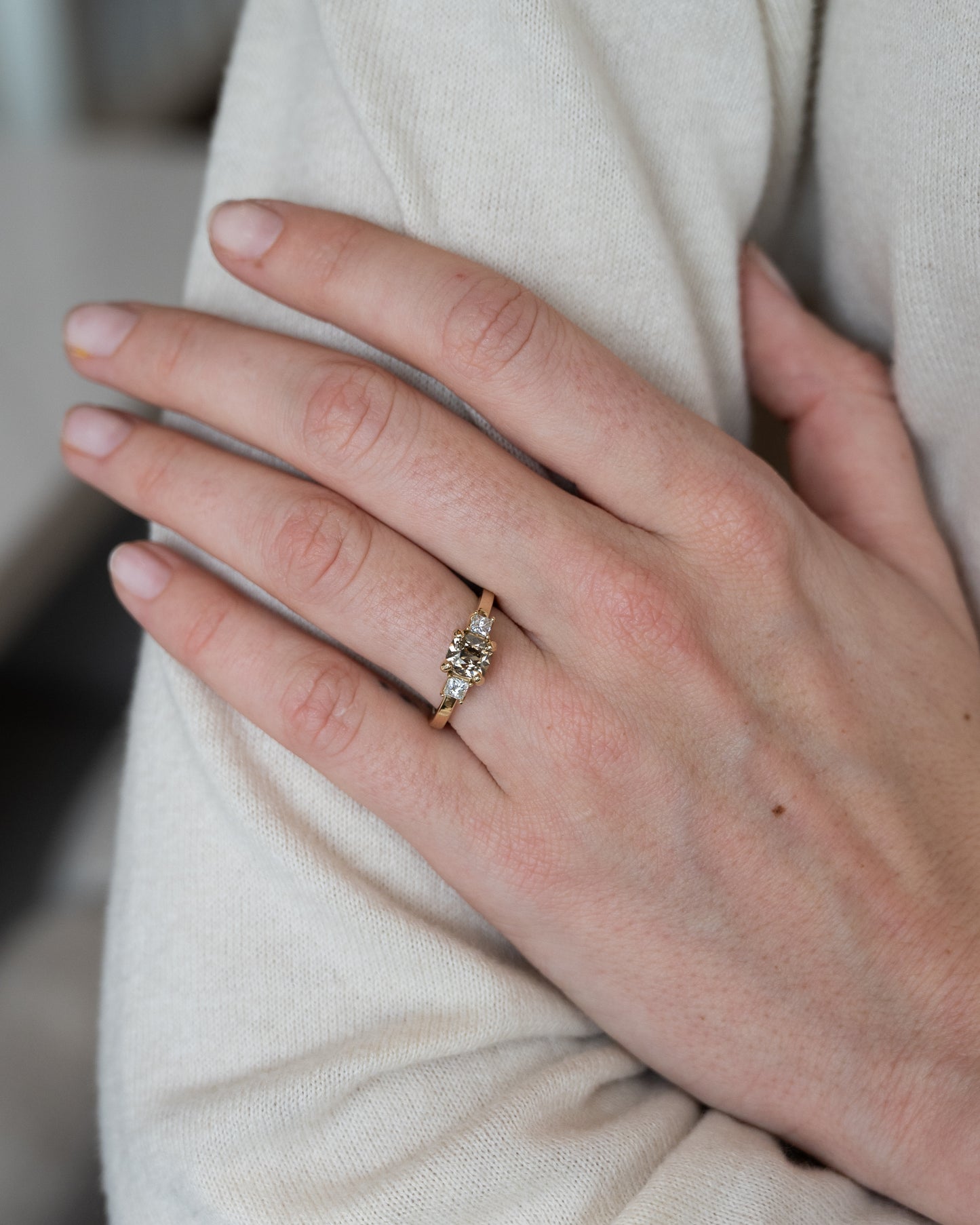 1.08 Fancy Brown Diamond Engagement Ring 14k Yellow Gold