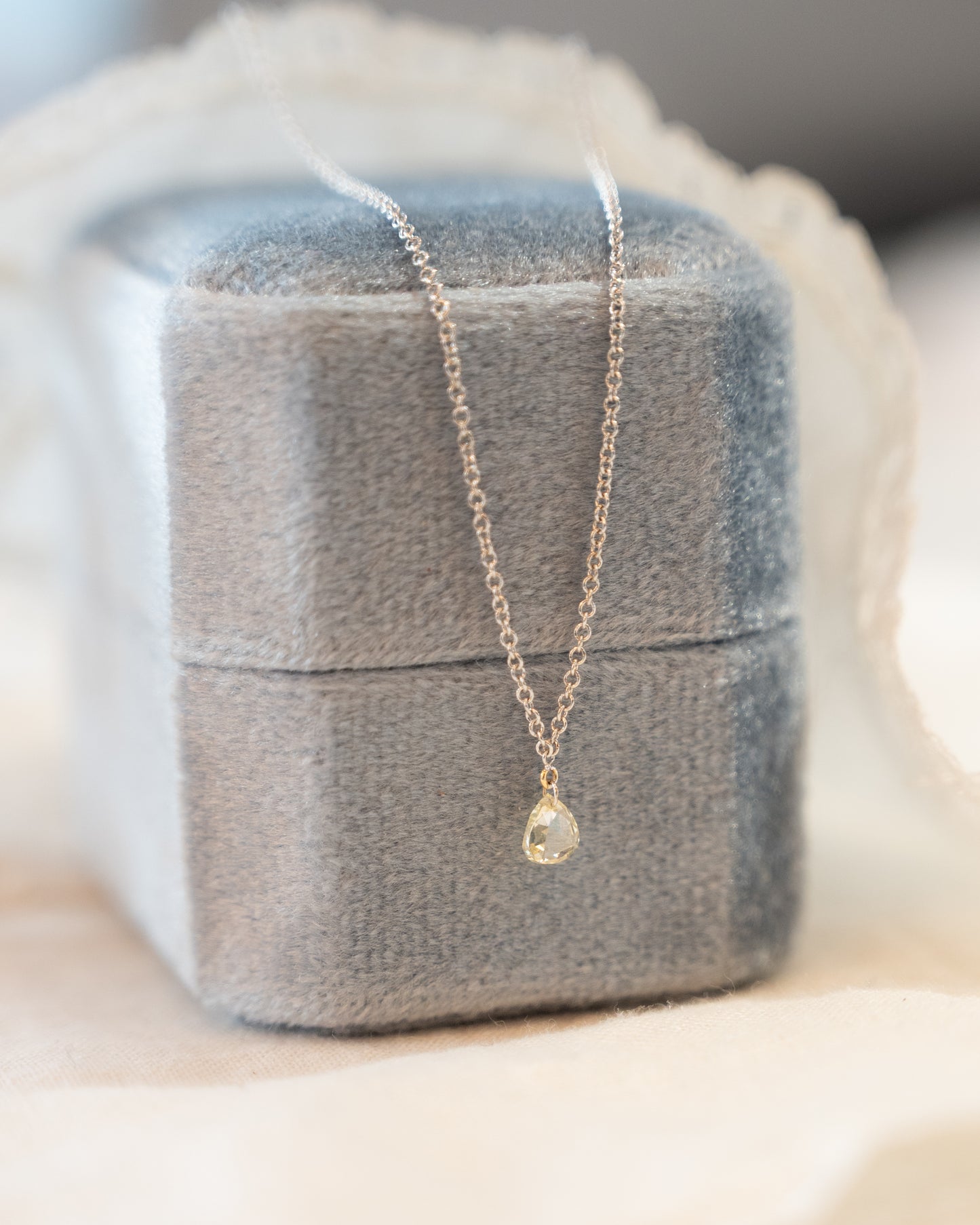 .25 Pear Cut Diamond Pendant Necklace 18k