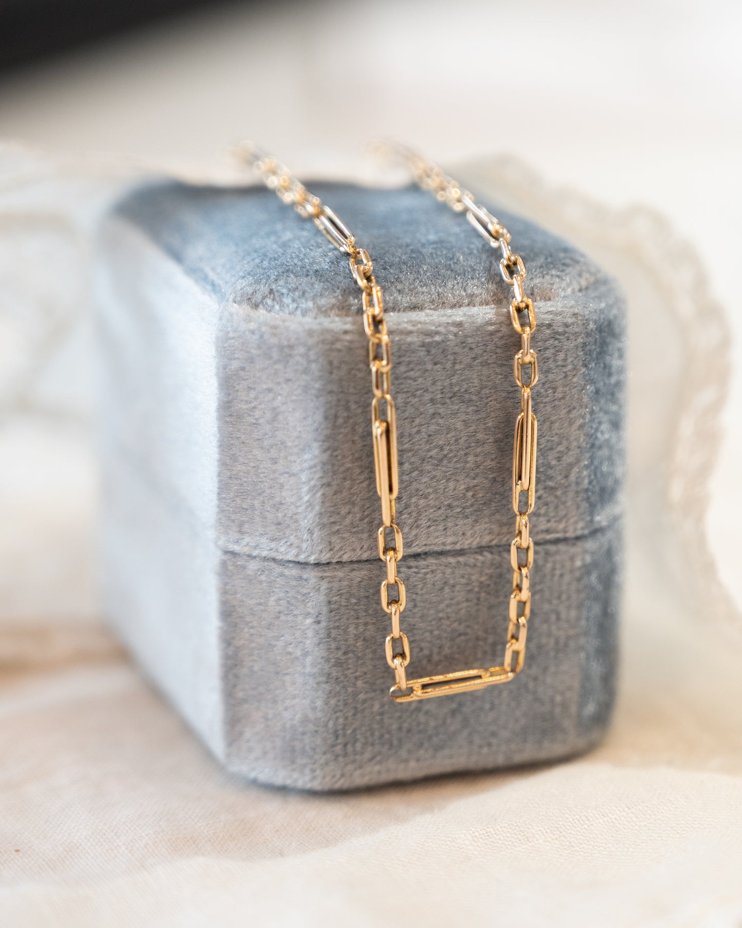 21 Inch Vintage Art Deco Chain Necklace 14k