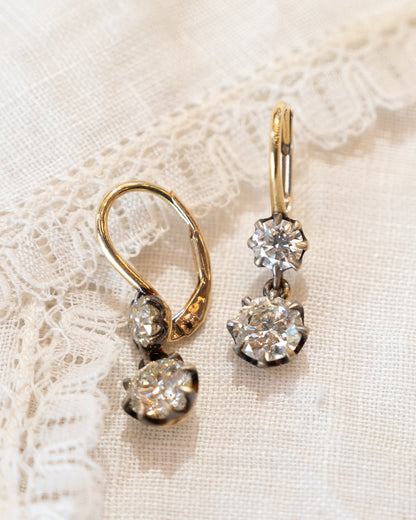 2.26 Black Rhodium Diamond Dangle Earrings 18k