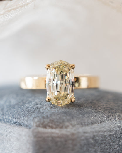 3.30 Oval Step Cut Diamond Engagement Ring 14k