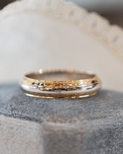 Vintage Mens 5mm Two-Tone Wedding Band 14k