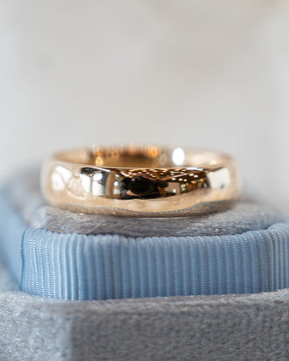 Mens 6mm Eurodome Style Wedding Band 14k Yellow Gold