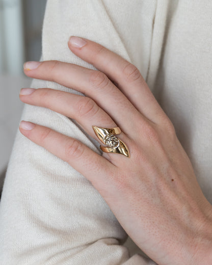1.54 Antique Cushion Diamond Cocktail Ring 18k