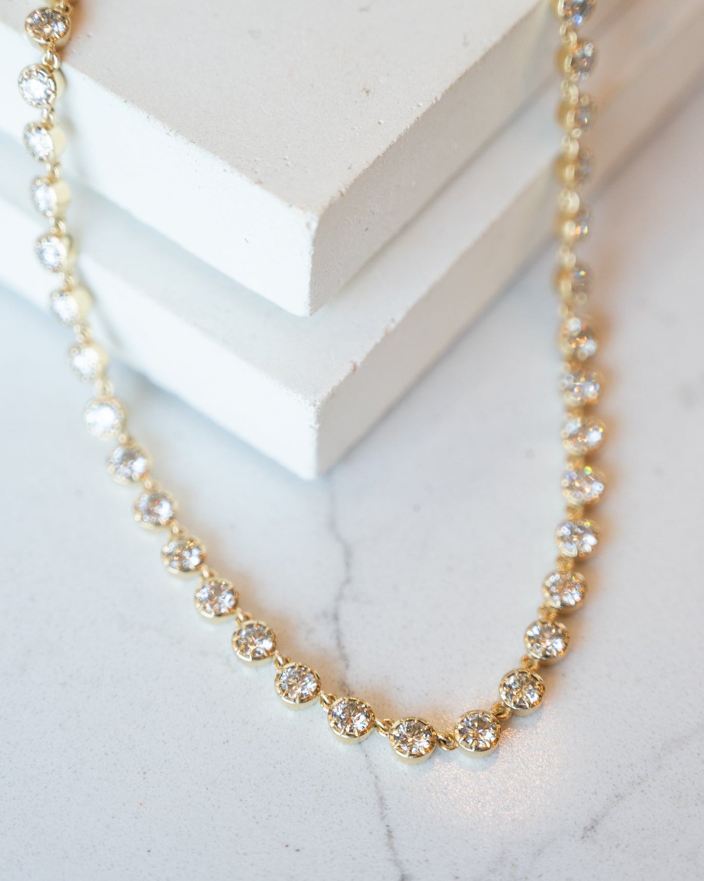 11.92 Diamond Statement Necklace in 18k Yellow Gold