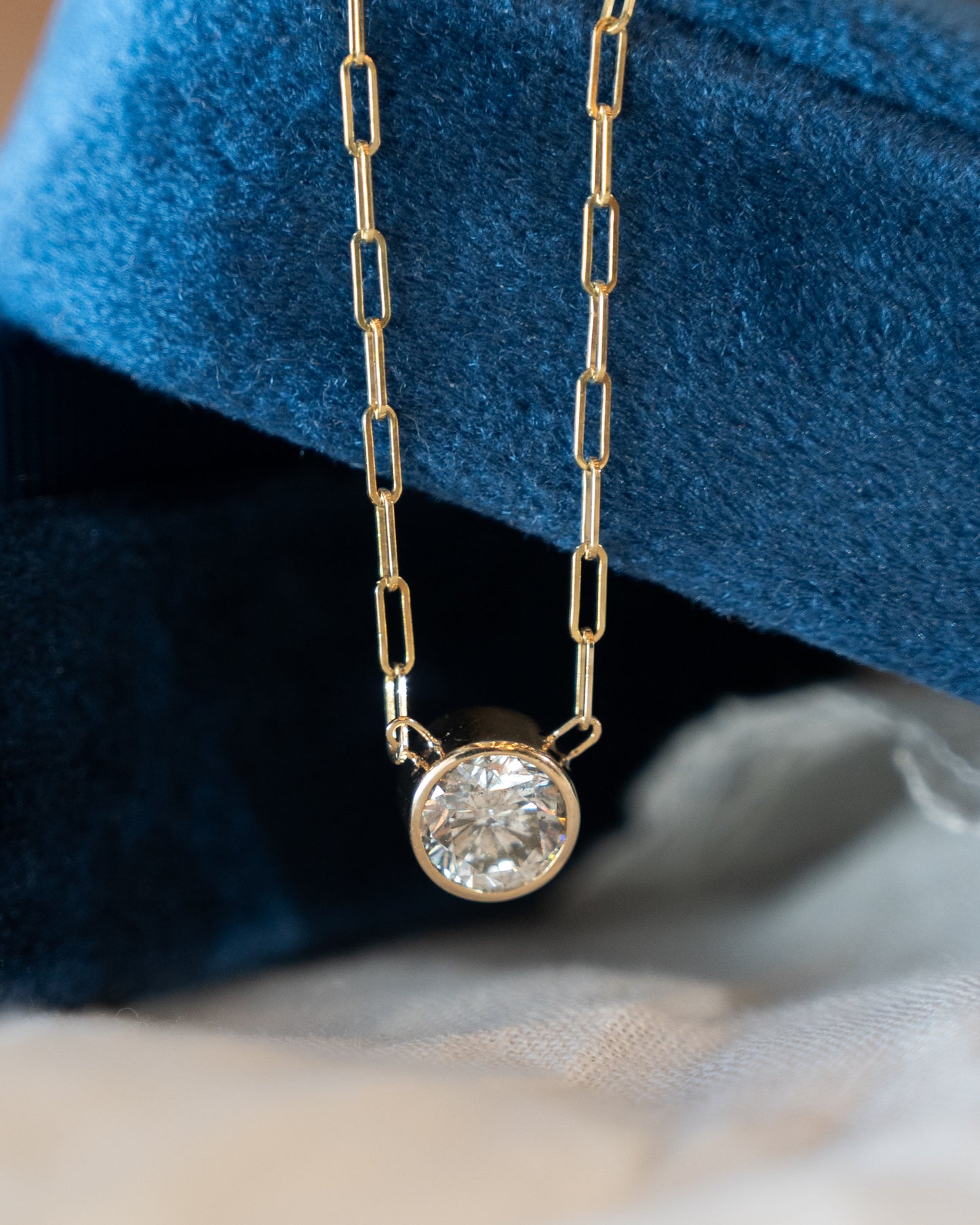 1.07 Round Brilliant Diamond Pendant Necklace 14k