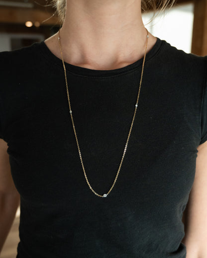 .75 Diamond By The Yard Necklace 14k Yellow Gold