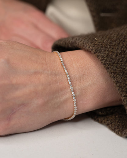 2.50 Round Brilliant Diamond Tennis Bracelet 14k
