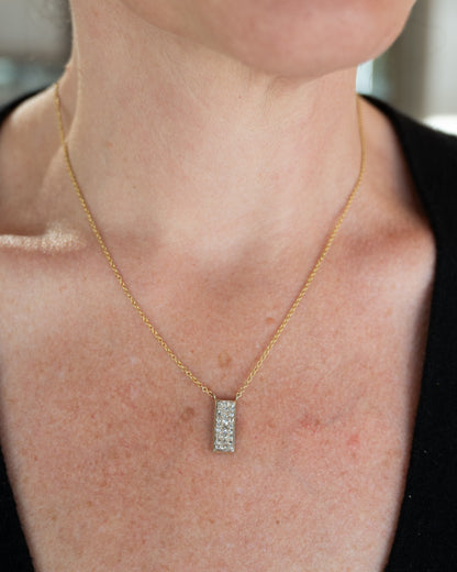 .81 Diamond Bar Pendant Necklace in 14k