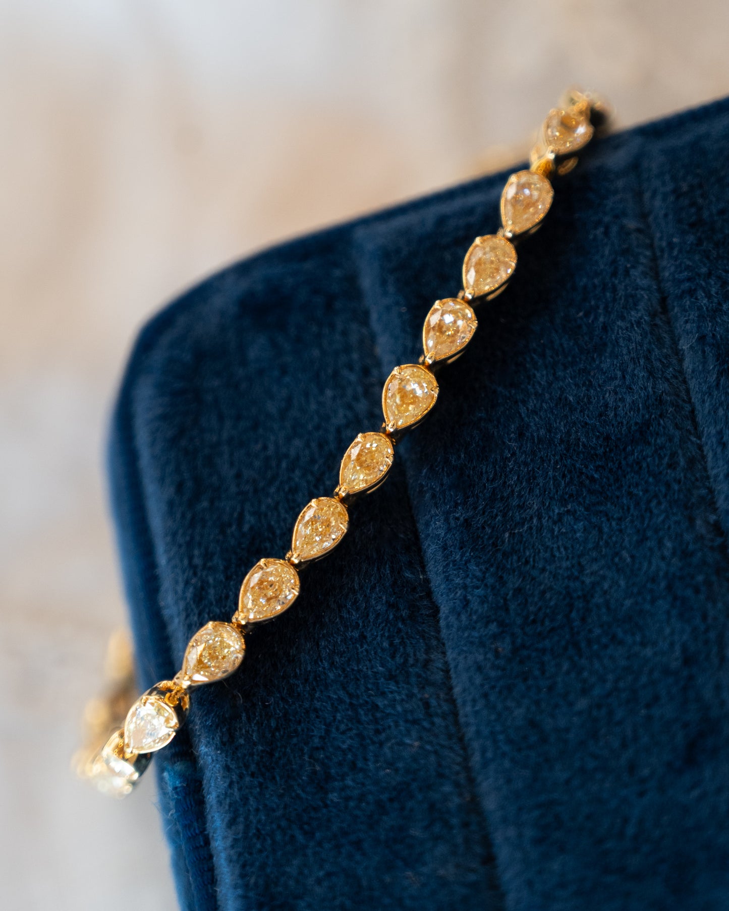6.57 Fancy Intense Yellow Diamond Tennis Bracelet 18k