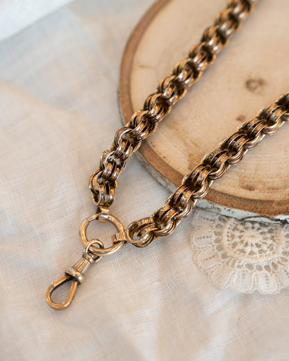 18" Antique Victorian Rolo Chain Necklace in 9k Rose Gold