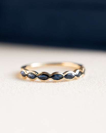 .80 Marquise Cut Sapphire Wedding Band 14k