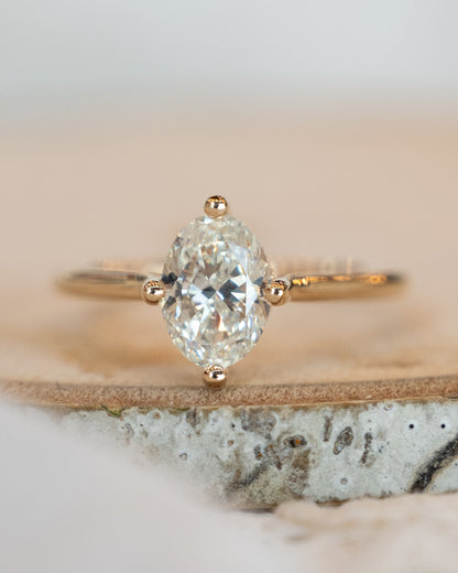 1.50 Oval Diamond Solitaire Engagement Ring in 14k