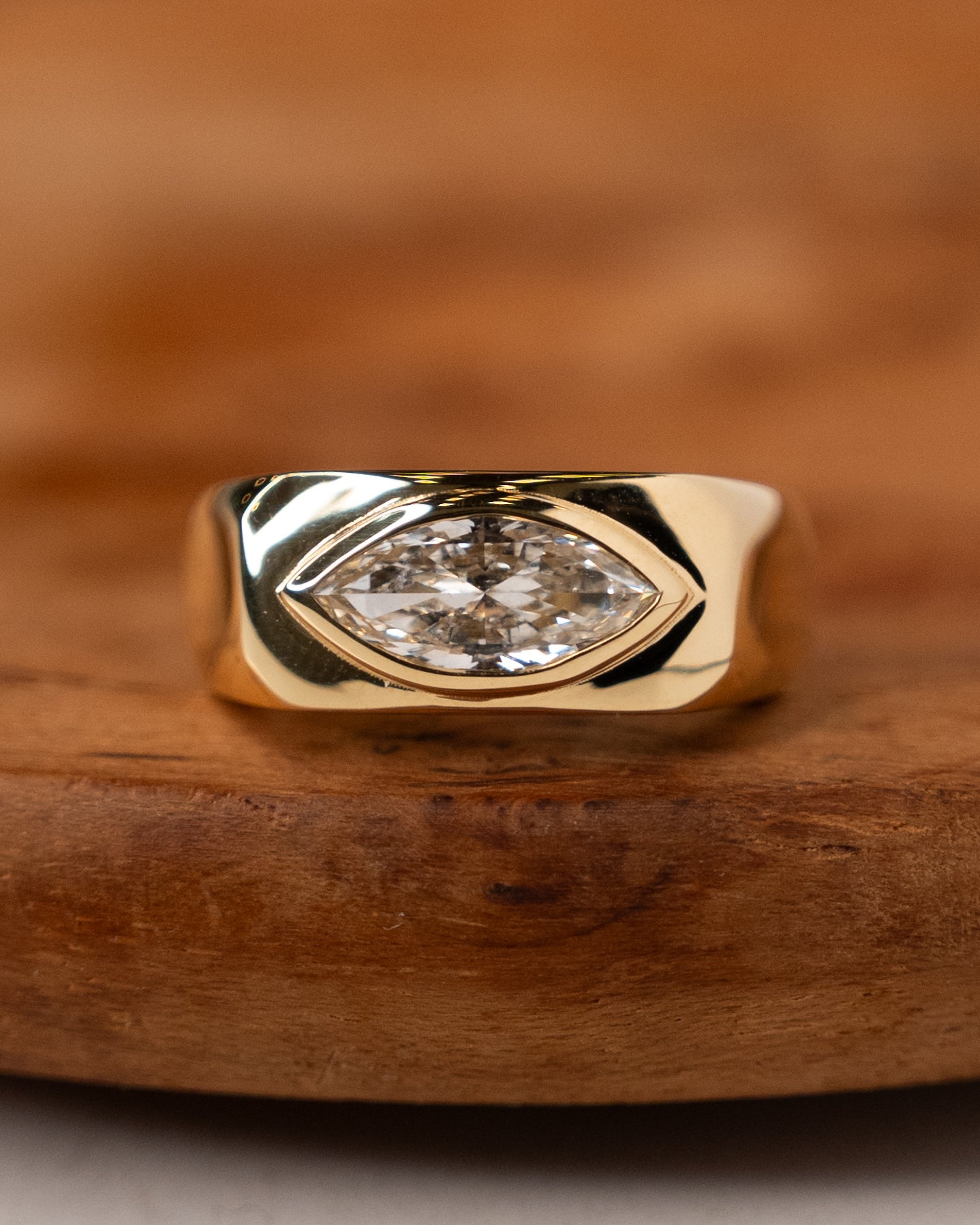 1.01 Chunky Marquise Diamond Right Hand Ring in 18k