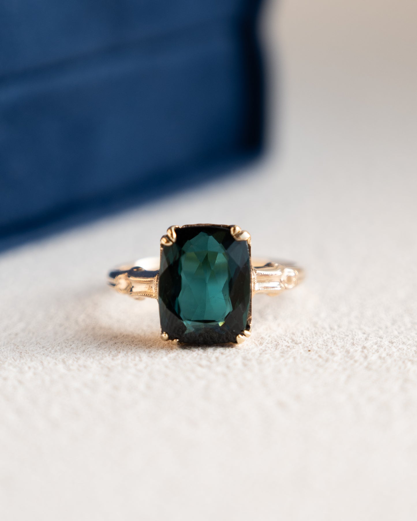 2.96 Vintage Elongated Cushion Tourmaline 14k