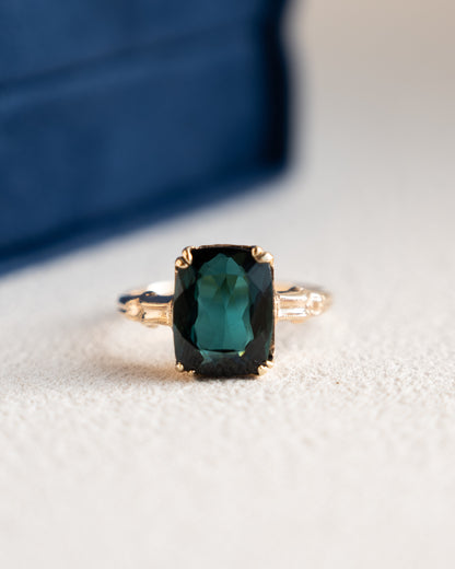 2.96 Vintage Elongated Cushion Tourmaline 14k