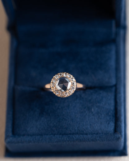 .35 Vintage Rose Cut Diamond Engagement Ring 14k