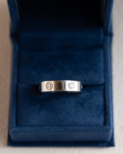 .46 Mens Diamond Cartier Love Ring 18k White Gold