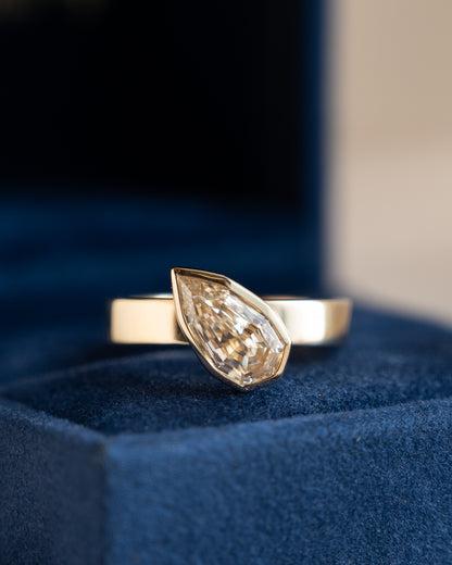 1.71 GIA Pear Step Cut Diamond Engagement Ring 14k