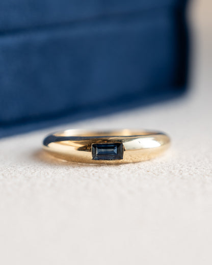 .30 Baguette Sapphire Stacking Ring in 14k Yellow Gold