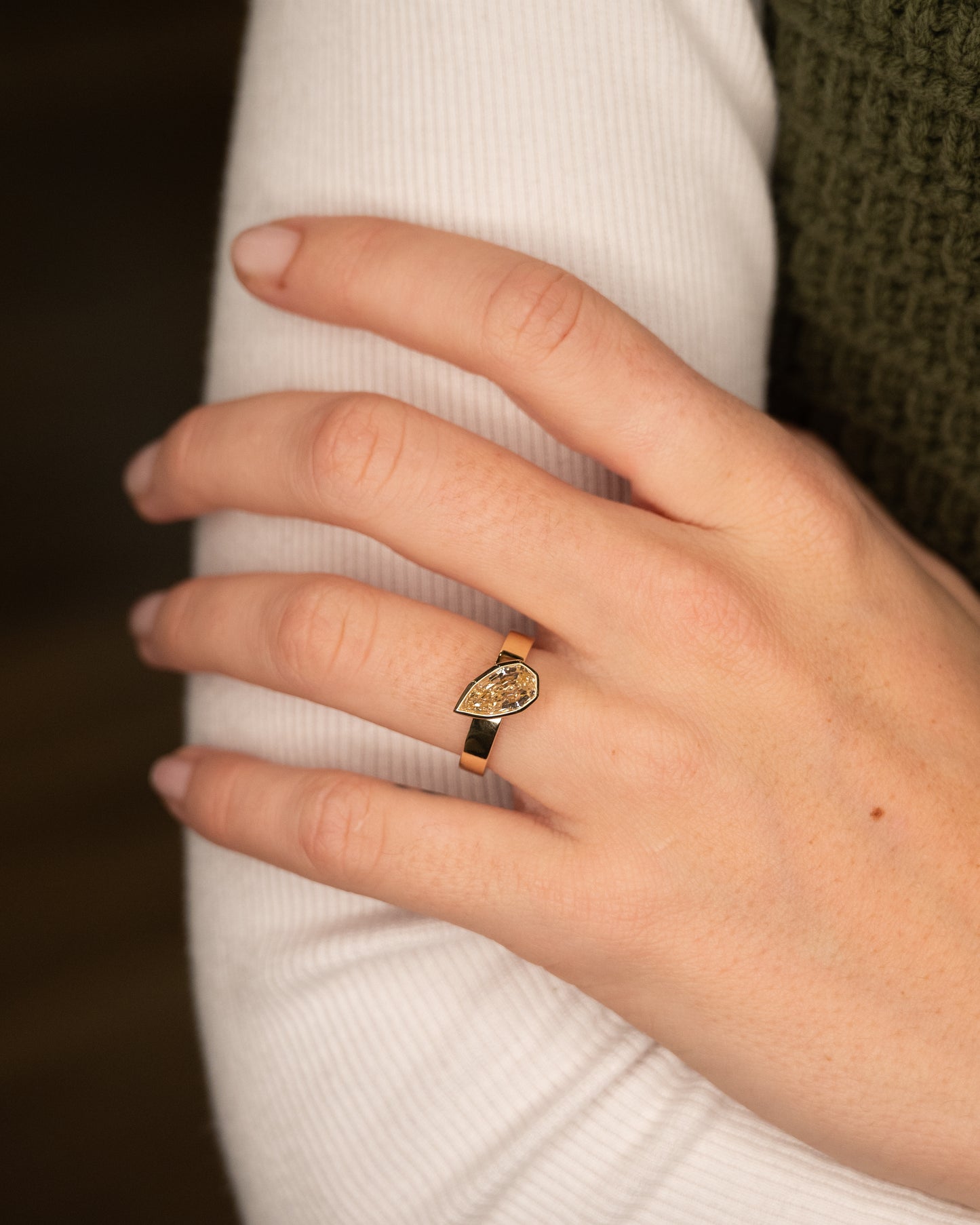 1.71 GIA Pear Step Cut Diamond Engagement Ring 14k