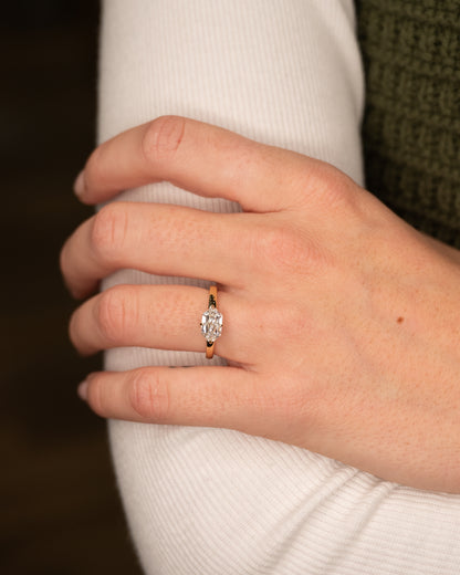 1.55 Hexagon Cut Diamond Engagement Ring 14k