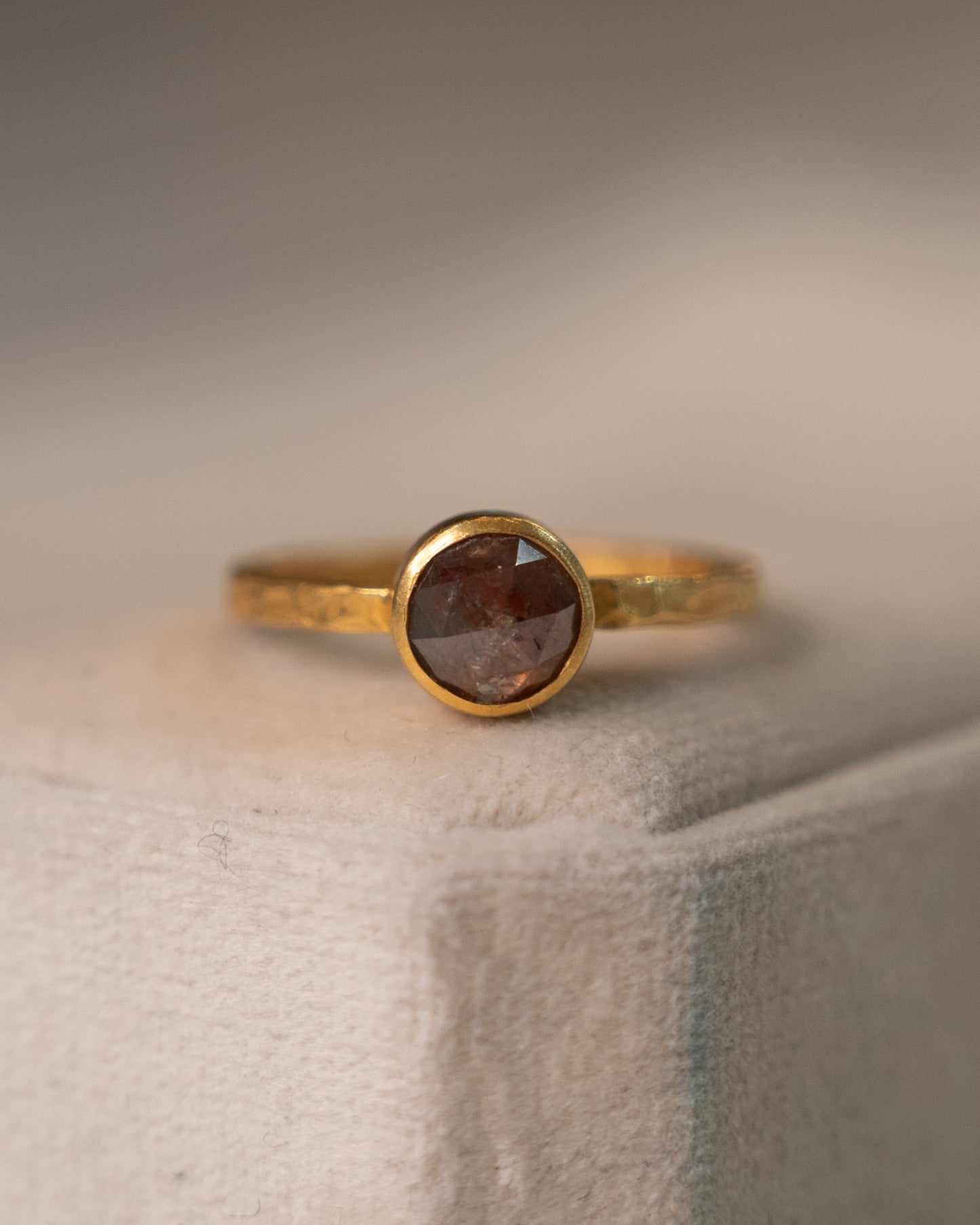 .62 Salt & Pepper Rose Diamond Engagement Ring 18k