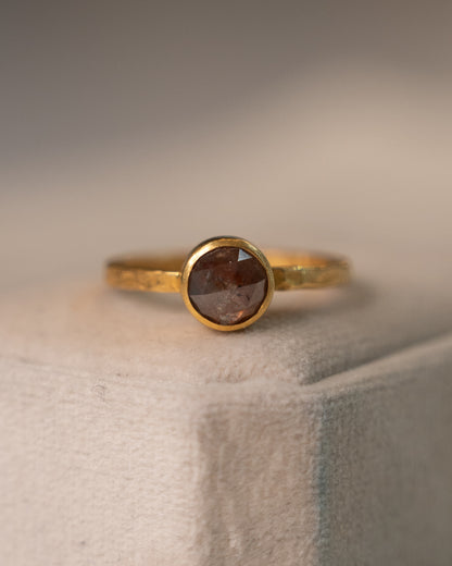 .62 Salt & Pepper Rose Diamond Engagement Ring 18k