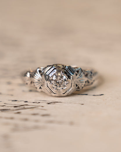 .17 Vintage European Diamond Engagement Ring 18k