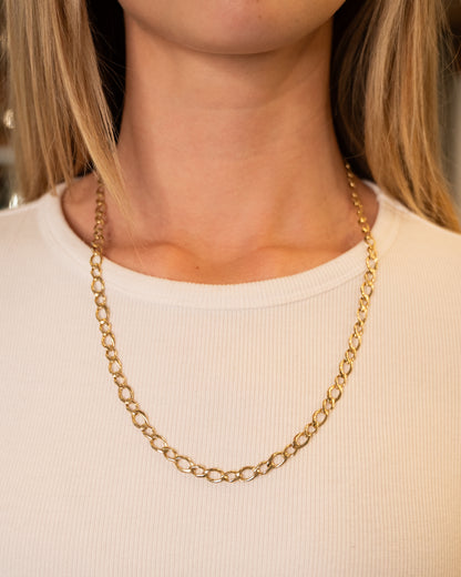 24 Inch Large Oval Link Necklace 14k Yellow Gold
