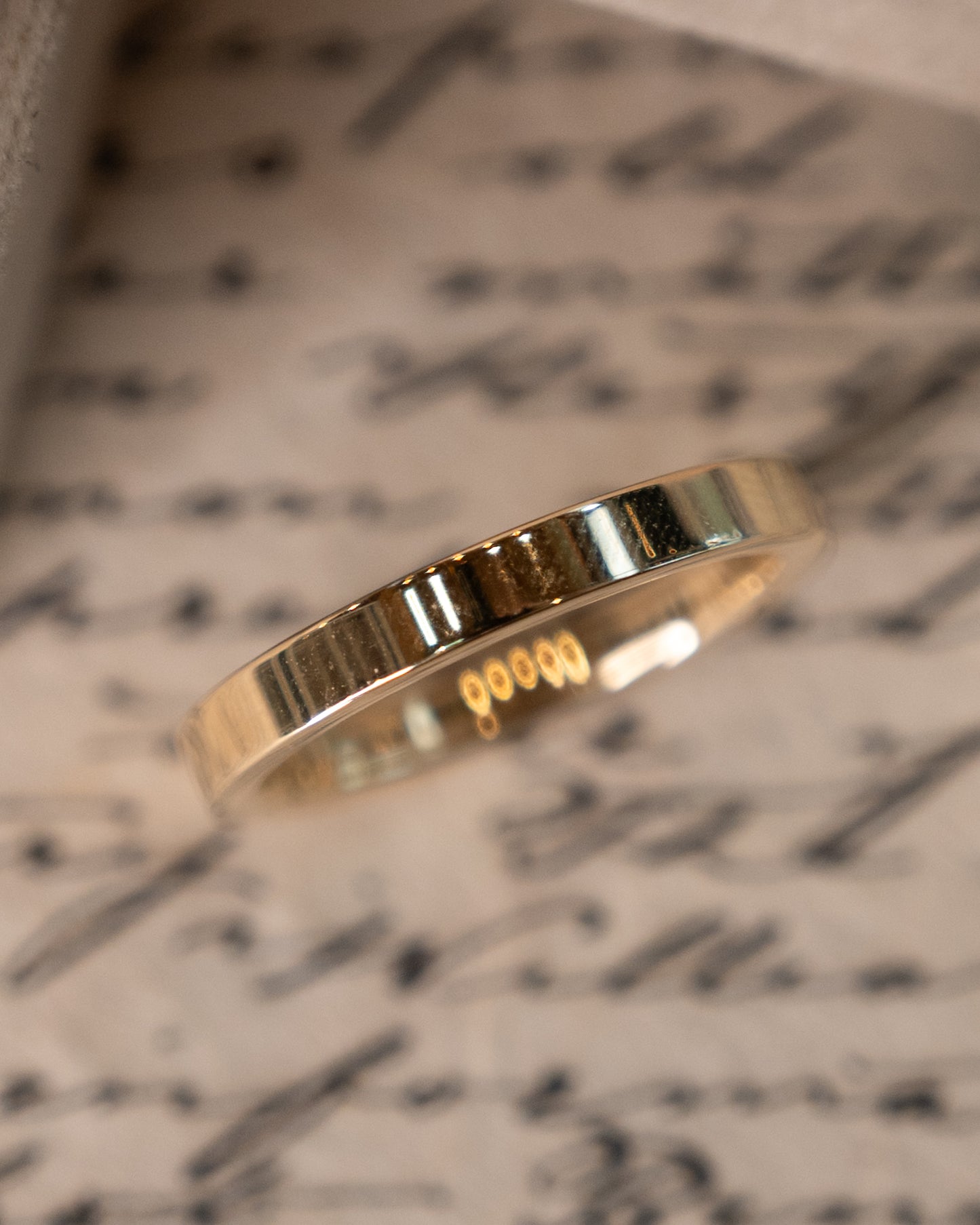 3mm Flat Edge Wedding Band in 14k Yellow Gold