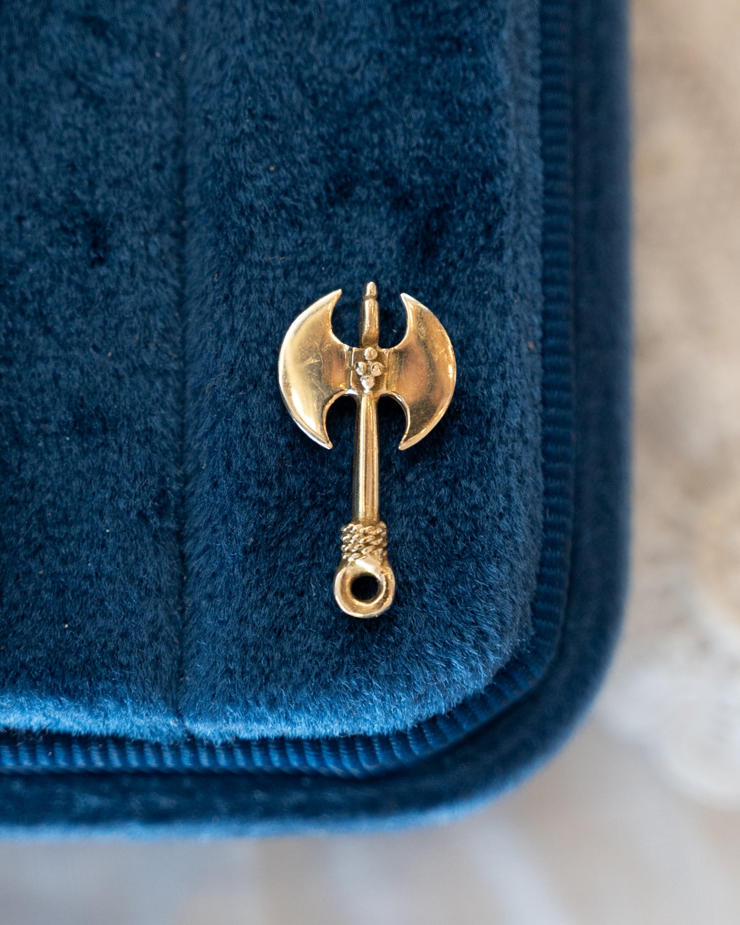 Double Sided Axe Charm 14k Yellow Gold