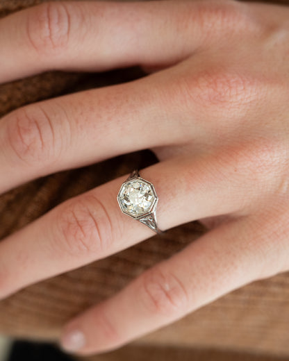 1.84 Vintage Art Deco Diamond Engagement Ring 18k