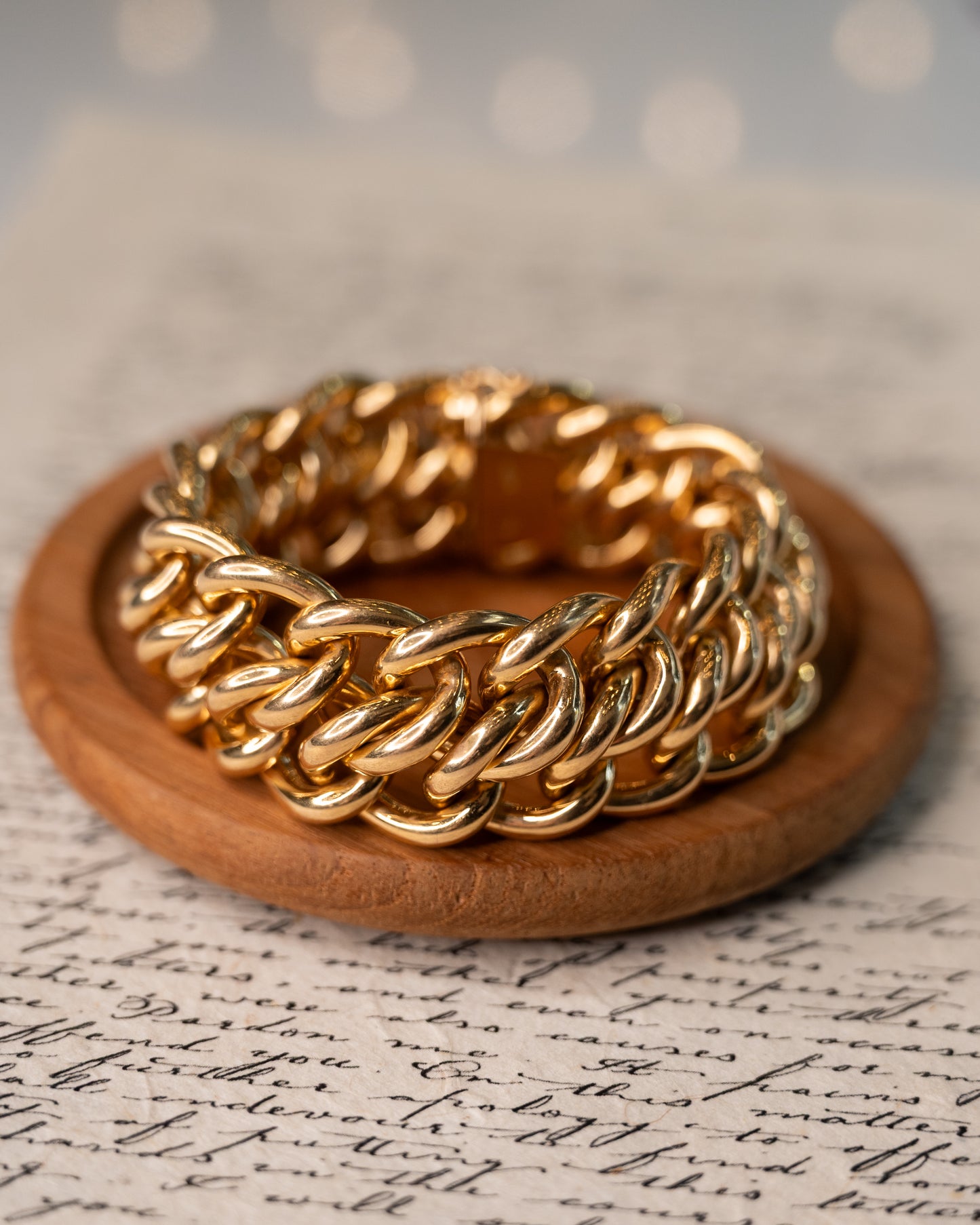 Vintage Mid-Century Woven Link Bracelet in 18k