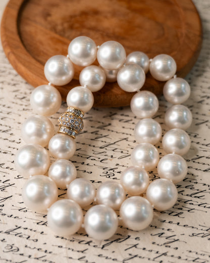 Vintage Mid-Century South Sea Pearl Necklace 18k