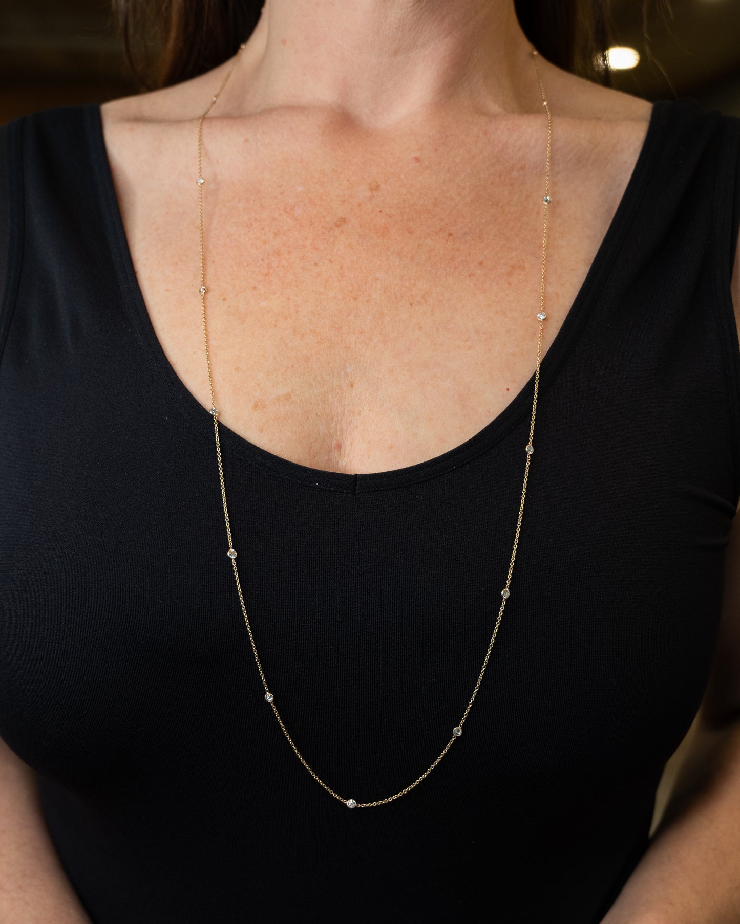 2.25 Diamonds by the Yard Necklace 14k Yellow Gold